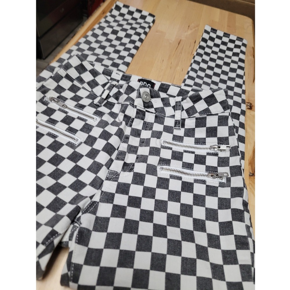 BDG‎ Urban Outfitters Twig High Rise Skinny Jeans Checkerboard Zipper Front W25